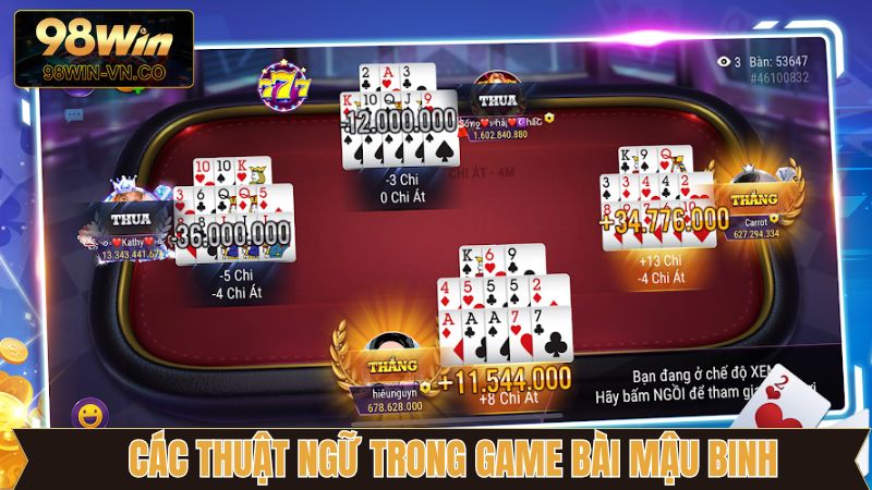 Bài Mậu Binh - Siêu Phẩm Game Đổi Thưởng Tại 98Win 3 Các thuật ngữ cần biết khi tham gia binh xập xám