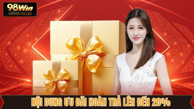 Hoàn Trả Lên Đến 20% - Giảm Rủi Ro, Tăng Cơ Hội Thắng 3 Nội dung sự kiện hoàn trả lên đến 20% tại 98Win